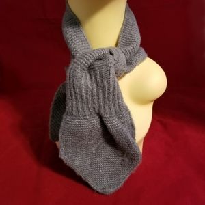 Cloie 2-in-1 Gray Knit Collar Scarf & Winter Headband – Soft 100% Acrylic
